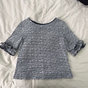 Banana Republic Navy and Gray Textured Top